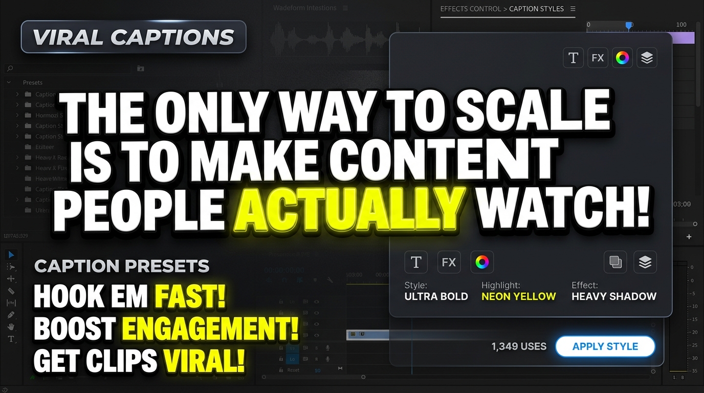 Official Alex Hormozi & MrBeast Viral Kinetic Caption Style Pack (v2.0)